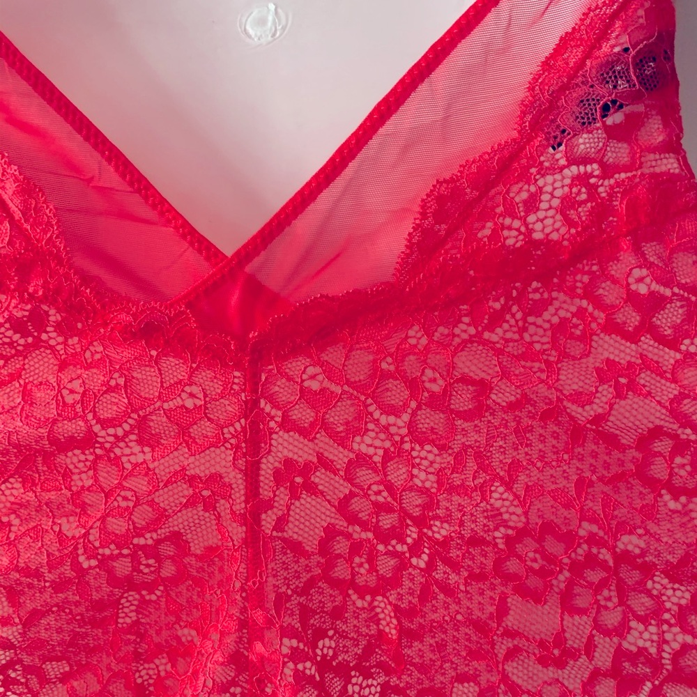 Sam Edelman Lace Bodysuit Women Color Geranium Size M - Picture 4 of 8